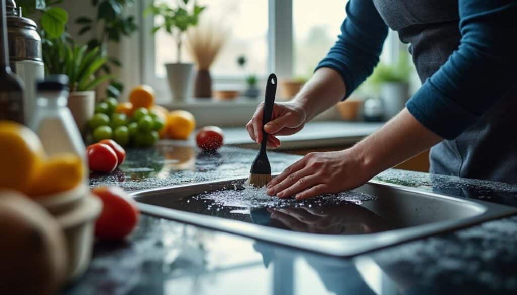 Guide complet pour bien assainir et nettoyer un évier de cuisine entartré