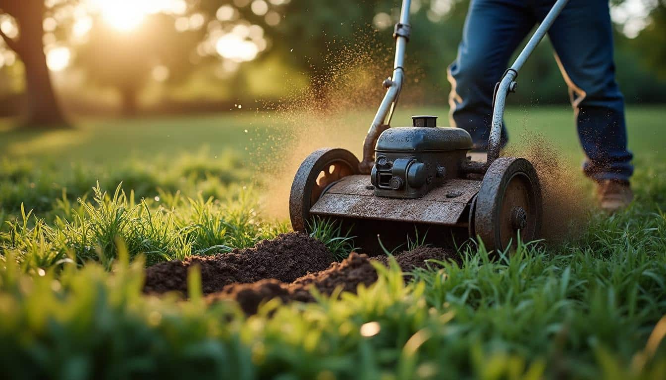 Comment utiliser une motteuse dans un jardin à herbe dense