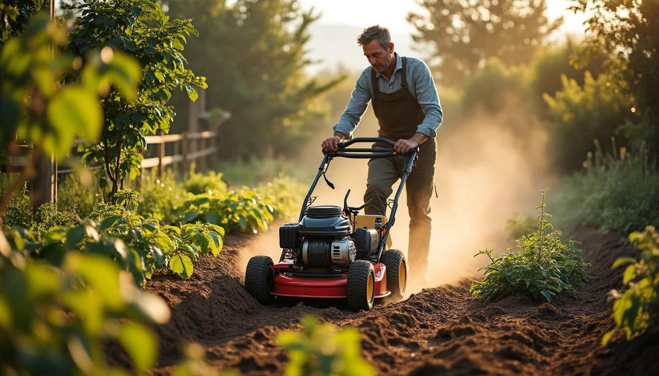 Conseils d'utilisation de la motteuse au jardin au printemps sec