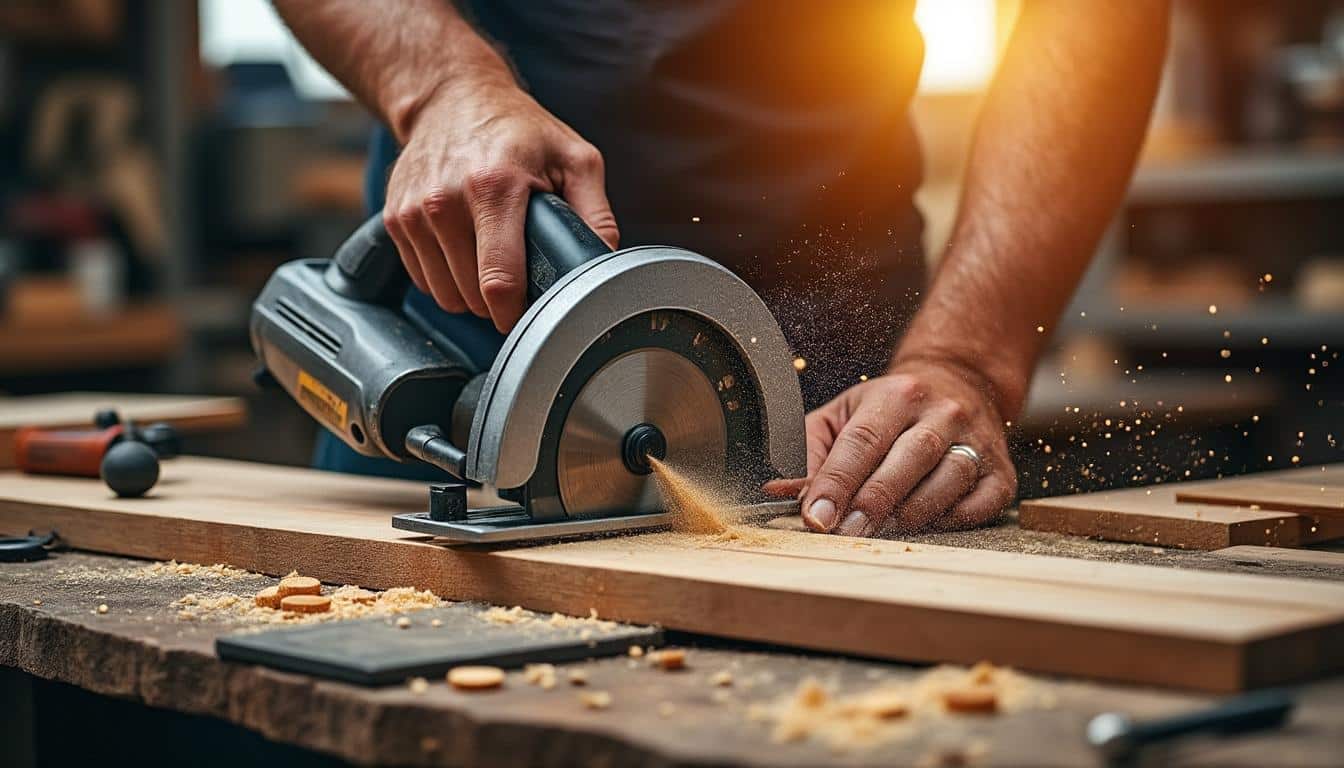 Illustration: Pourquoi une règle de guidage est indispensable pour scier droit avec une scie circulaire