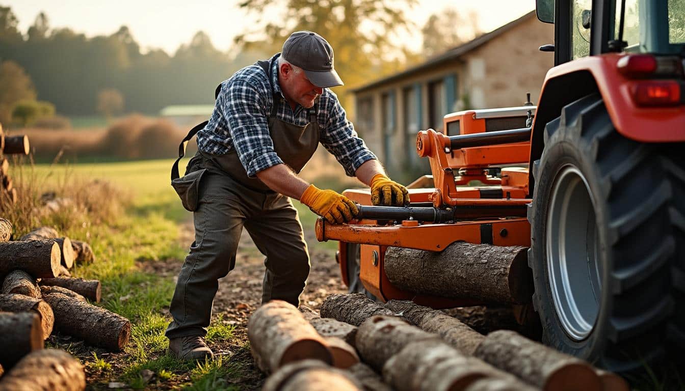 Illustration: Installer et utiliser efficacement une scie à bûche sur prise de force