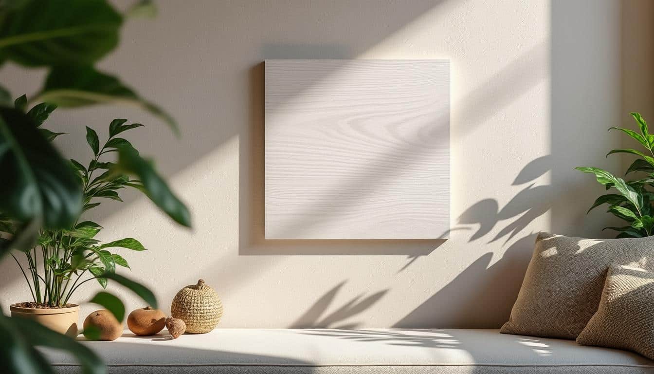 Applique murale en bois blanc : élégance et lumière douce