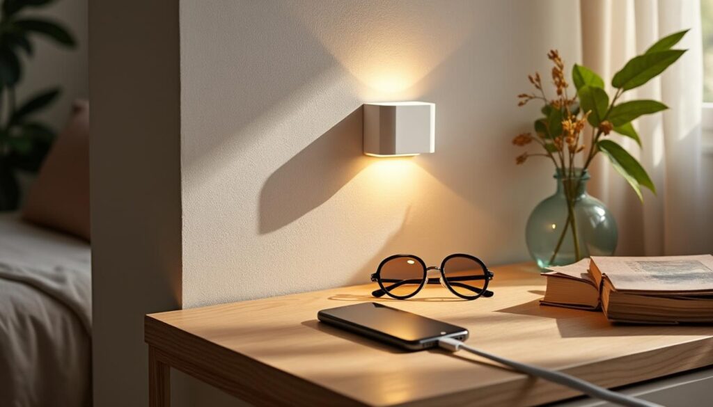 Applique murale USB : design moderne et charge pratique