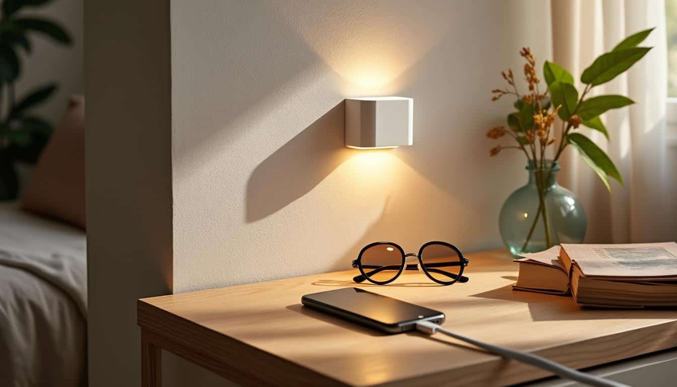 Applique murale USB : design moderne et charge pratique