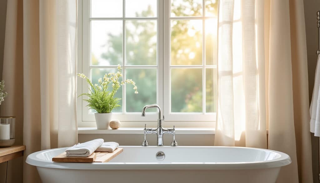 Rideau pour la fenêtre de salle de bain : conseils et choix idéaux